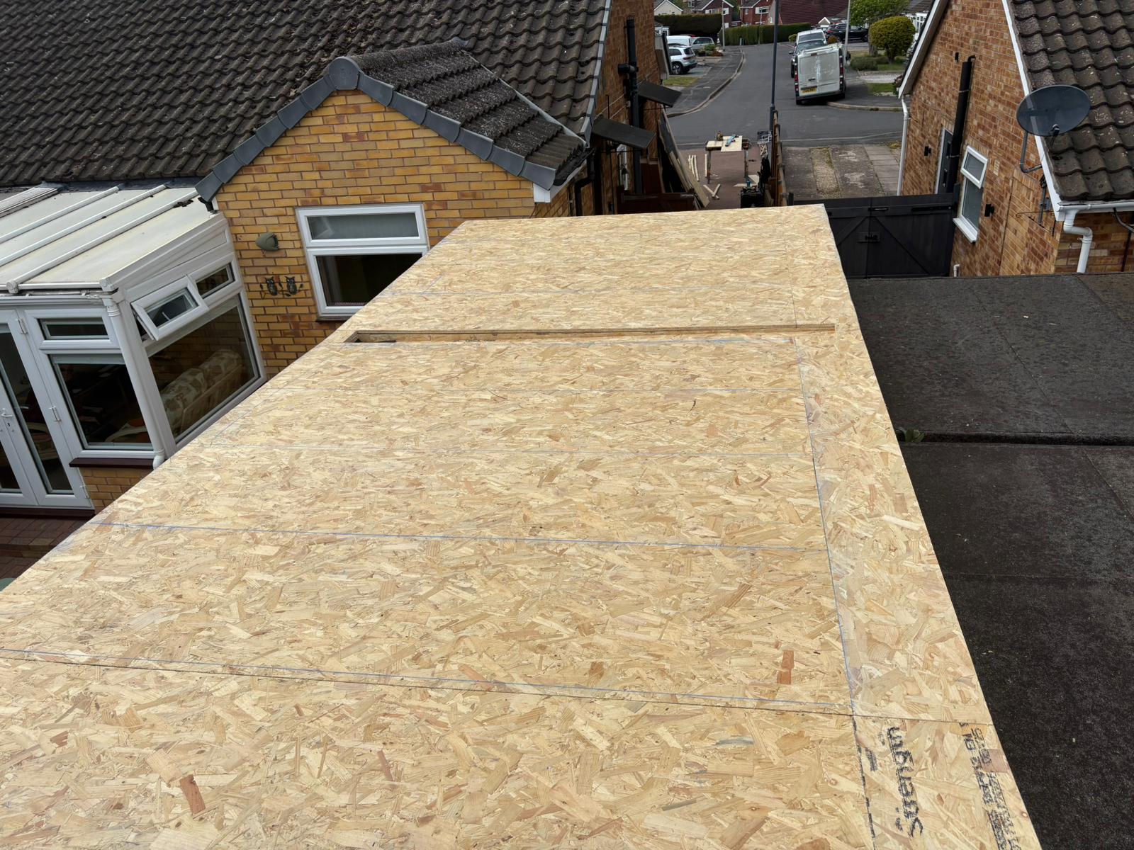 Extension with new OSB board